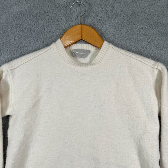 Everlane Beige Wool Crewneck Boxy Sweater Size M - Picture 3 of 12